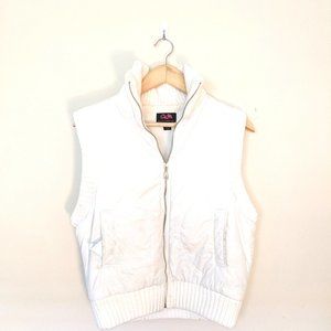 White sleeveless puffer jacket